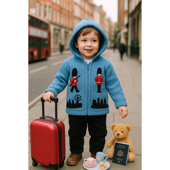 United Ideas London Hooded Guardsman Jumper Sweater Cardigan | Toddler Size 4 - Picture 1 of 8
